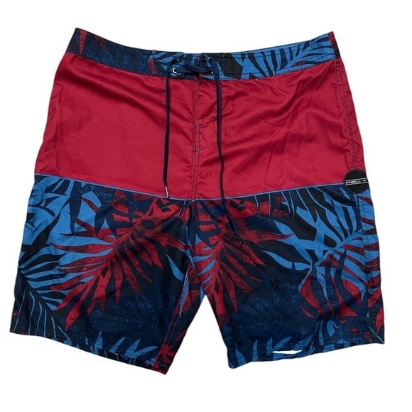 O’Neill tropical red and blue board shorts - Picture 2 of 4